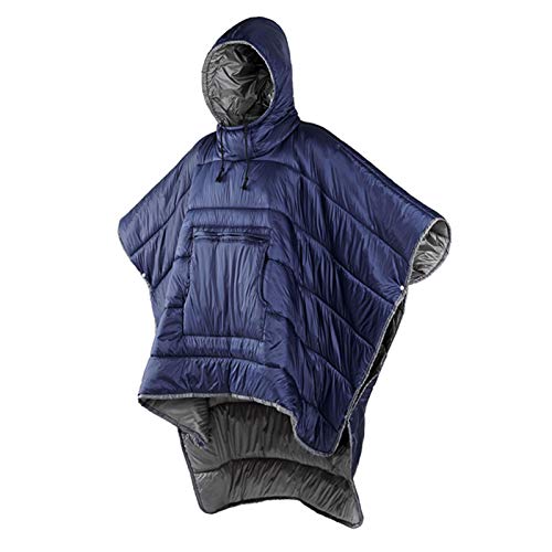 Bnineteenteam Saco de Dormir con Capa con Capucha, multifunción de Nailon, cálido, portátil, Suave, Impermeable, Saco de Dormir para Acampar al Aire Libre, Viajar