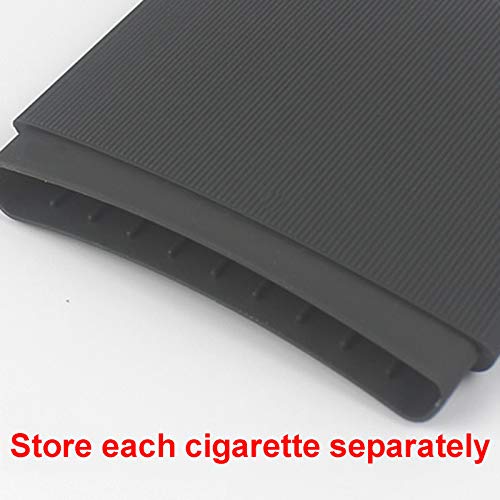 BNMY Estuche Portátil Delgado para Cigarrillos Estuche para Cigarrillos De Metal Estuche para Llevar De Bolsillo Liviano para Sostener 10 Tamaño Regular,Negro