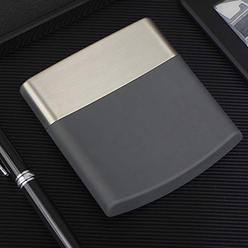 BNMY Estuche Portátil Delgado para Cigarrillos Estuche para Cigarrillos De Metal Estuche para Llevar De Bolsillo Liviano para Sostener 10 Tamaño Regular,Negro