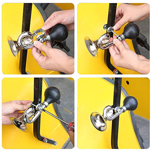 Bocina de bicicleta de metal retro Bocina bicicleta ruidosa Bocina bicicleta Sonido fuerte y duradero con clip ajustable Fácil instalar y quitar, se adapta a la mayoría de manillares de bicicleta