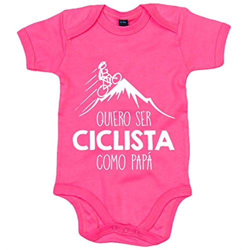 Body bebé Quiero ser ciclista como papá - Rosa, Talla única 12 meses
