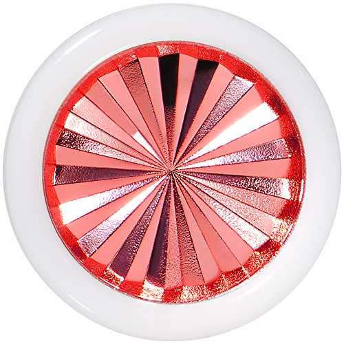 BodyCandy 9/16" Acrílico Blanco Rojo Llamativo Neumático Llanta Silla Oreja Calibre Pieza (1 Pieza)