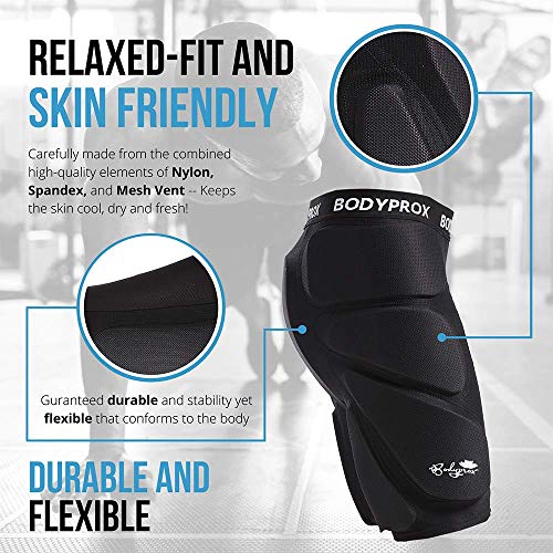 Bodyprox - Pantalones cortos protectores acolchados para snowboard, patinaje y esquí, protección tridimensional de la cadera, el trasero y el coxis