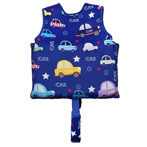 Boglia Niño Chaleco para Nadar, Floaties para los niños, Kid Chaleco Floation Traje de baño con Correa Ajustable de Seguridad para los niños Unisex, Sky Blue Car S