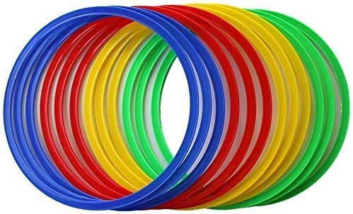 Boje Sport vx50 Set 12 Aros Flexibles, Juventud Unisex, 3X Rouge, 3X Bleu, 3X Vert, 3X Jaune, Aprox. 45 cm