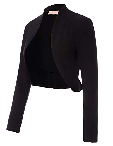 Bolero Elegante Mujer Fiesta Torera Talla Grande Mangas Largas Joven Chaqueta Corta Boda Formal L