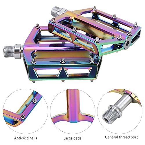 BOLORAMO Pedales de Bicicleta, Pedales de Carretera 2 Pedales de Bicicleta de MontañA Pedales de Bicicleta de MontañA Antideslizantes con Rodamiento Sellado Planos con Tacos