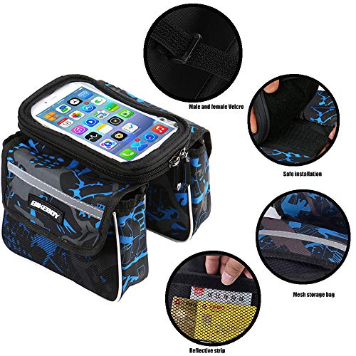 Bolsa Bicicleta Cuadro soporte movil bicicleta bici funda Valida para Smartphones de hasta 7.5" con forro Protector Lluvia Bolsa para Bicicleta soporte para movil bicicleta porta movil Bicicleta