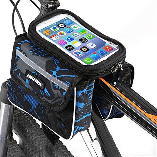 Bolsa Bicicleta Cuadro soporte movil bicicleta bici funda Valida para Smartphones de hasta 7.5" con forro Protector Lluvia Bolsa para Bicicleta soporte para movil bicicleta porta movil Bicicleta
