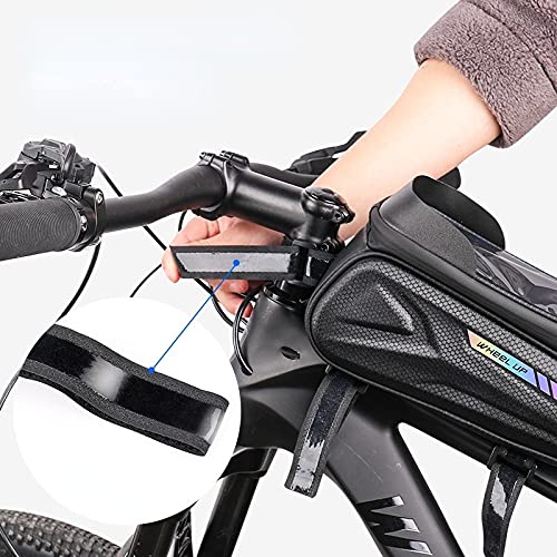 Bolsa Bicicleta Impermeable Bolsa Movil Bici Bolsa de Cuadro de Bicicleta Montaña Carretera con Pantalla Táctil para Teléfono Móvil 7,0 Pulgadas 7.0 D