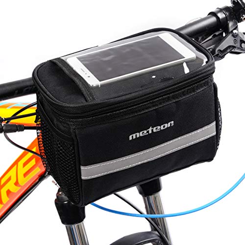 Bolsa Bicicleta Manillar Impermeable Bolsa Móvil de Bici Montaña MTB Carretera BMX con Pantalla Táctil Sensible Bolso Ciclismo Cuadro Bolsa de Sillín con Tira Reflectante (Batura)