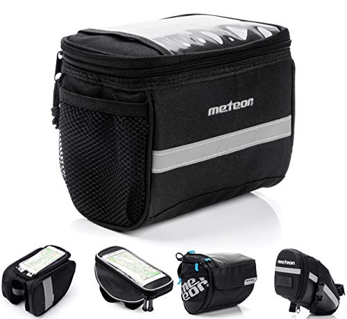 Bolsa Bicicleta Manillar Impermeable Bolsa Móvil de Bici Montaña MTB Carretera BMX con Pantalla Táctil Sensible Bolso Ciclismo Cuadro Bolsa de Sillín con Tira Reflectante (Batura)