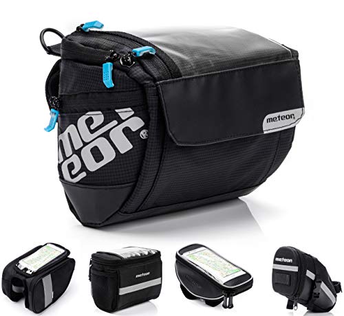 Bolsa Bicicleta Manillar Impermeable Bolsa Móvil de Bici Montaña MTB Carretera BMX con Pantalla Táctil Sensible Bolso Ciclismo Cuadro Bolsa de Sillín con Tira Reflectante (Sella)