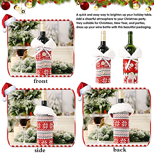 Bolsa Cubierta Botella Vino, 2 pcs Cubierta Botella Navidad, Cubierta Botella Vino, Funda Botella Vino Navidad, Tapa Botella Vino Navidad, para El Hogar De Mesa Decoración De Fiesta