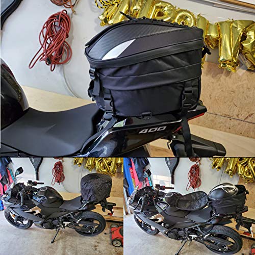 Bolsa de Asiento Moto,Bolsa de Equipaje Impermeable para Motocicleta,Bolsa de Casco Moto,Doble Uso Impermeable Bolsa de Almacenamiento para Maletas y Casco,Bolsa para Asiento