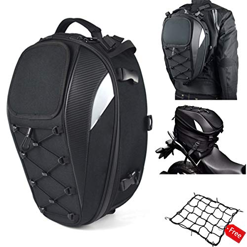 Bolsa de Asiento Moto,Bolsa de Equipaje Impermeable para Motocicleta,Bolsa de Casco Moto,Doble Uso Impermeable Bolsa de Almacenamiento para Maletas y Casco,Bolsa para Asiento