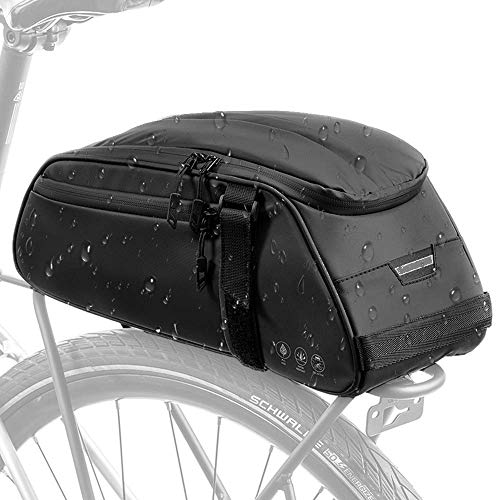 Bolsa de bastidor reflectante para bicicleta, maleta para asiento trasero de bicicleta resistente al agua Bolsa de almacenamiento para maletero de transporte de maletero de carga con capacidad de 8L