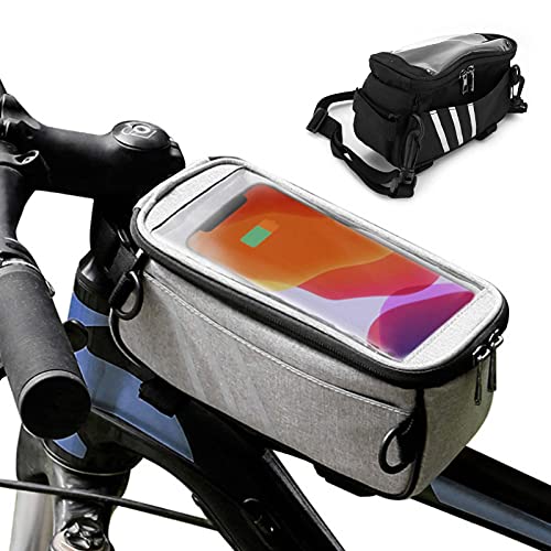 Bolsa de bicicleta, bolsa de bicicleta transparente desmontable de TPU resistente al desgaste para carteras para herramientas de mantenimiento para bombas de neumáticos pequeñas(black, 3*8*4inches)