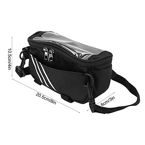 Bolsa de bicicleta, bolsa de bicicleta transparente desmontable de TPU resistente al desgaste para carteras para herramientas de mantenimiento para bombas de neumáticos pequeñas(black, 3*8*4inches)