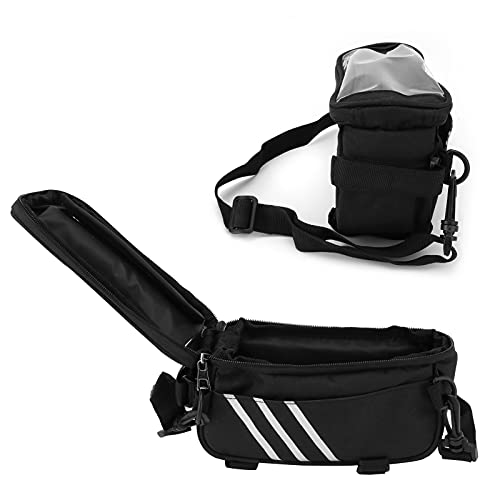 Bolsa de bicicleta, bolsa de bicicleta transparente desmontable de TPU resistente al desgaste para carteras para herramientas de mantenimiento para bombas de neumáticos pequeñas(black, 3*8*4inches)