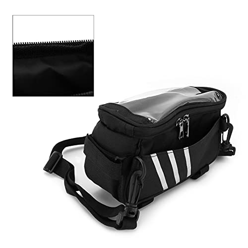 Bolsa de bicicleta, bolsa de bicicleta transparente desmontable de TPU resistente al desgaste para carteras para herramientas de mantenimiento para bombas de neumáticos pequeñas(black, 3*8*4inches)