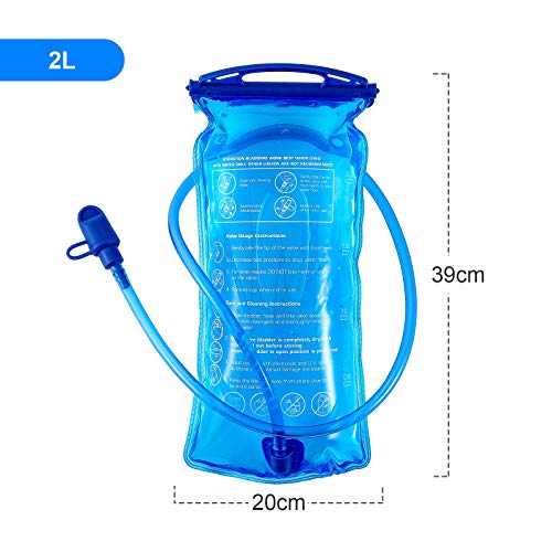 Bolsa de hidratación, 3 L, 2 L, 1,5 L, bolsa de agua sin BPA, depósito de agua de 3 litros de apertura grande, a prueba de fugas, bolsa de almacenamiento de agua militar para ciclismo