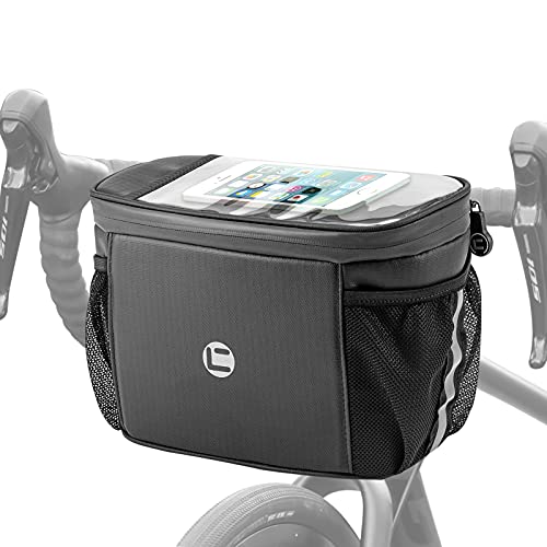 Bolsa para Manillar de Bicicleta, Luckits Bolsa Impermeable para Bicicleta 4L de Gran Capacidad Ciclismo con función de Mantener el Calor/frío, Bolsillo para teléfono/Mapa de TPU