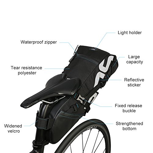 Bolsa para Sillín de Bicicleta, Impermeable, para Debajo del Asiento Trasero, Liberación Rápida, Bolsa para Sillín de Bicicleta, Bolsa de Almacenamiento para Asiento de Bicicleta de Carretera