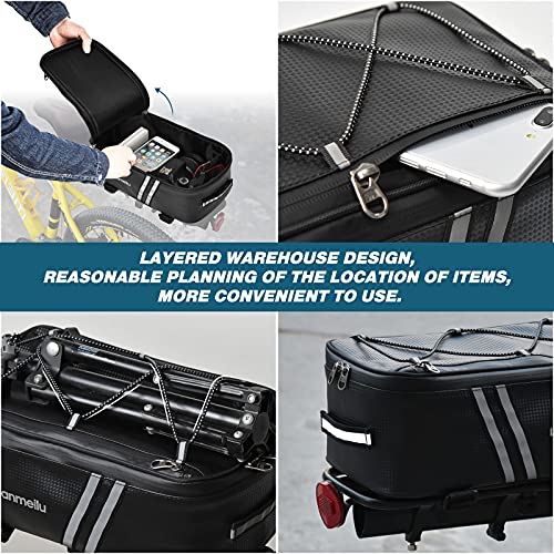 Bolsa Trasera para Bicicleta,Multifuncional Bolsa Alforja Trasera para Bicicleta Impermeable para Bicicleta Tronco Pack Bolsa de Transporte,para Bicicleta Bicicleta de Carretera,8L