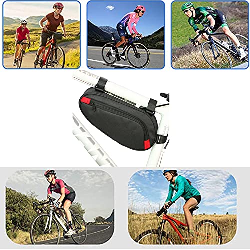 Bolsa Triangular Impermeable, Bolsa para Bicicleta Triangular, Bolsa de Marco de Tubo Delantero de Bicicleta, Apto para Hombres y Mujeres, Apto para Bicicletas de Montaña, Bicicletas Plegables