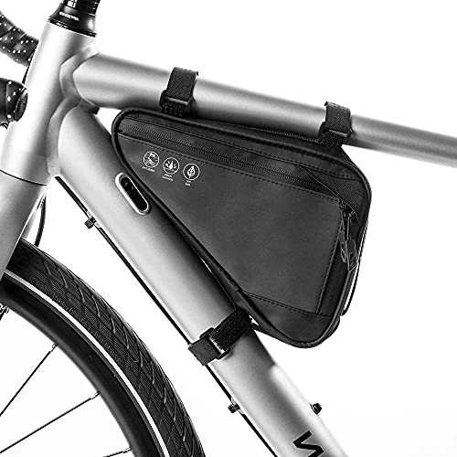 Bolsa Triangular Impermeable, Bolsa Triángulo de Ciclismo, Bolsa Manillar Triangular, Bolsa Marco Triangular Bicicleta, para Efectivo el Teléfono, Deportes al Aire Libre (Negro)