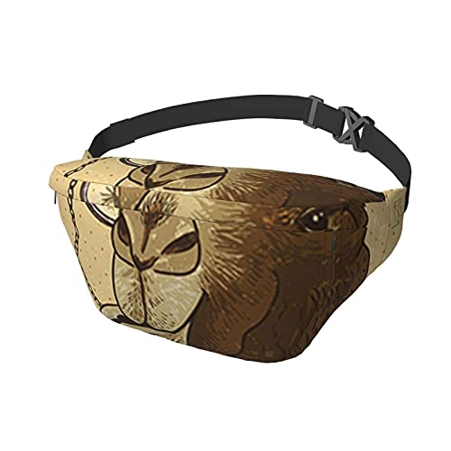 Bolso Bandolera para el Pecho para Hombre, Mujer, Tarjeta Vintage, Hipster, Animal, Camello, riñonera Deportiva Informal, riñonera de un Solo Hombro