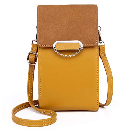 Bolso de Hombro para teléfono móvil para Mujer, Bolso pequeño de Piel sintética para Mujer, Cartera para Mujer con Ranuras para Tarjetas y Correa