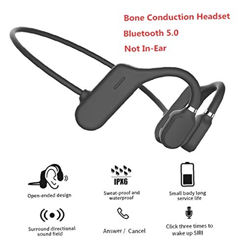 Bone Conduction Headphones Bluetooth Wireless Earphones Sports Open Ear Headphones Waterproof Lightweight Black