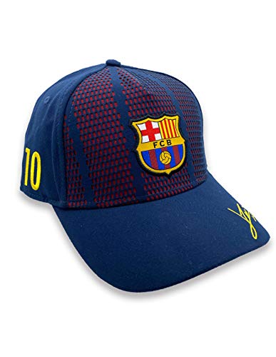 Boné Oficial FC Barcelona Messi 10 + assinatura, Tamanho júnior ajustável