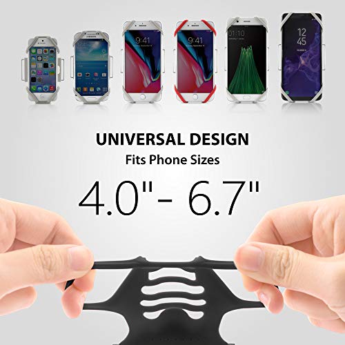 Bone Run Tie Universal Brazalete Deportivo, Bandas para el Brazo para Teléfono Movíl, 4-6.7 Pulgadas para iPhone 12 11 Pro XS XR X 8 7 Plus Samsung Galaxy S9 S8 Note 10 Plus (Gris / 40-54.5cm)