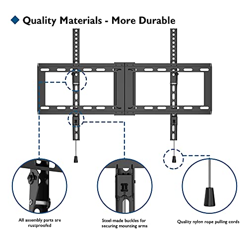 BONTEC Soporte TV Pared de 32-70 Pulgadas Plana & Curva LED LCD, Montaje Giratorio e Inclinable para TV de Movimiento Completo, Resistentes de hasta 60 kg, VESA máx. De 600x400 mm, con Cable HDMI