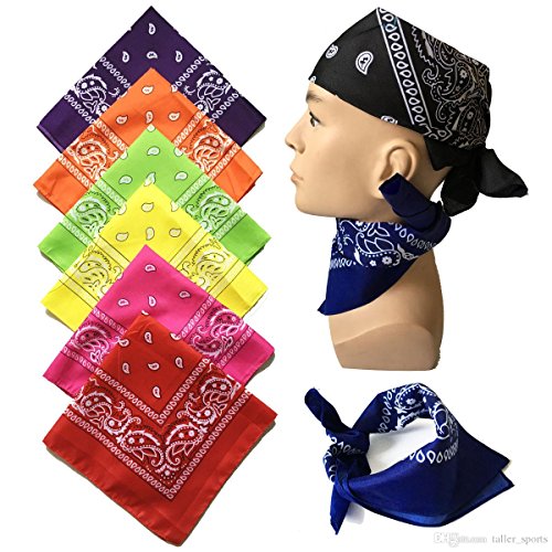 BOOLAVARD 100% algodón 1pcs, 6pcs o 12pcs paquete Bandanas con el color Original de patrón de Paisley de opción sombreros / pelo