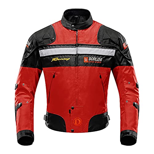 BORLENI Chaqueta de moto a prueba de viento motocicleta armadura de equipo de protección otoño invierno verano para hombre de toda estaciòn XXL