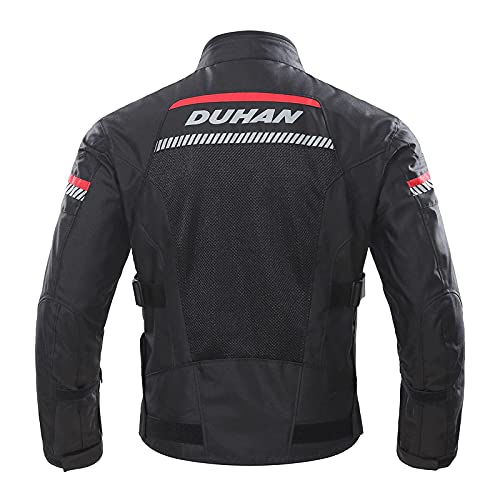 BORLENI Chaqueta de Motocicleta de Moto para Hombre, Respirable, Armadura Protección, reflexión de Alto Brillo, para Verano Primavera otoño L