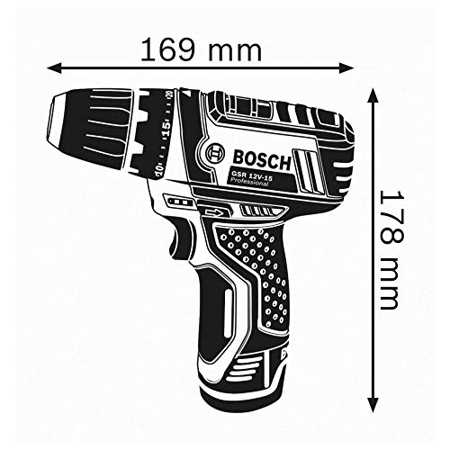 Bosch 12V System GSR 12V-15 - Atornillador a Batería, 30 Nm, sin Batería, en L-BOXX