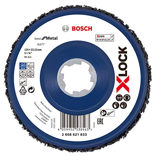 Bosch Accessories 2608621833 Disco de Limpieza Bosch Professional X-Lock N377 (Metal y Acero Inoxidable, Ø 125 mm, Accesorio de Amoladora), Na, Diámetro 125 mm