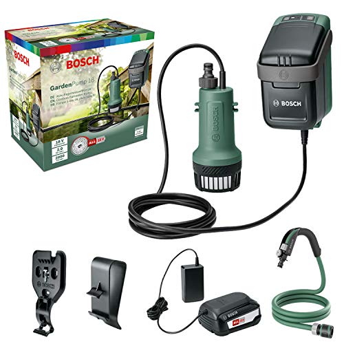 Bosch Bomba de agua sumergible a batería GardenPump 18 (1 batería, sistema de 18 V, en caja)