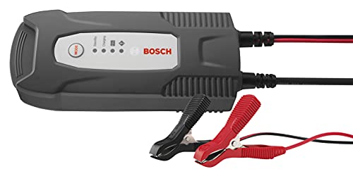 Bosch C1 - cargador de baterías inteligente y automático - 12V / 3,5A - para baterías de plomo-ácido, GEL y Start/Stop EFB para motocicletas y vehículos ligeros