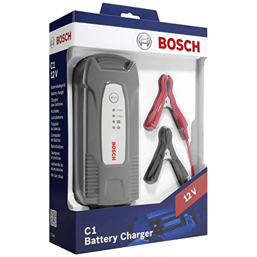 Bosch C1 - cargador de baterías inteligente y automático - 12V / 3,5A - para baterías de plomo-ácido, GEL y Start/Stop EFB para motocicletas y vehículos ligeros