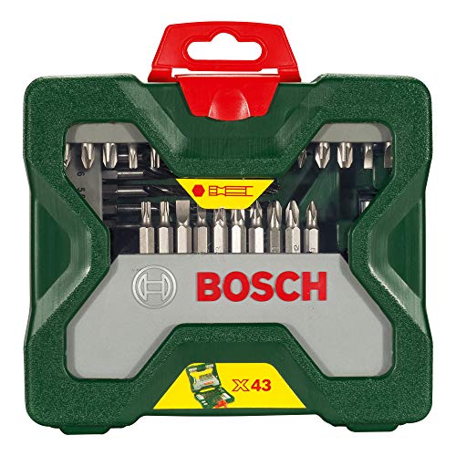 Bosch Maletín X-Line con 43 unidades para taladrar y atornillar (para madera, piedra y metal, accesorios para taladro atornillador)