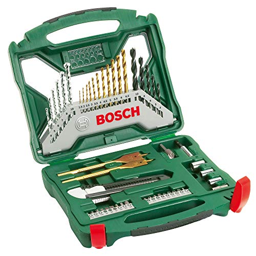 Bosch Maletín X-Line con 50 unidades para taladrar y atornillar (para madera, piedra y metal, accesorios para taladro atornillador)