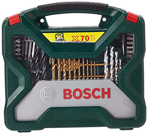 Bosch Maletín X-Line con 70 unidades para taladrar y atornillar (para madera, piedra y metal, accesorios para taladro atornillador)