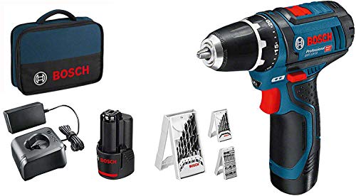 Bosch Professional 12V System Atornillador GSR 12V-15 (incl. 2x2.0 batería + cargador, 39 pcs. juego de accesorios, en bolsa) - Amazon Exclusive Set