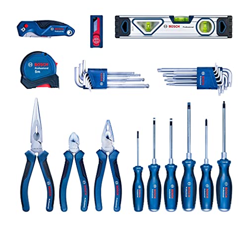 Bosch Professional 1600A016BW Set Herramientas de Mano, 25 cm, Azul